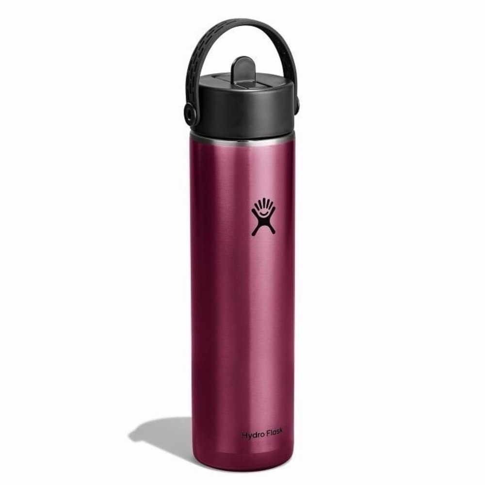 NWT Hydroflask Lightweight 24 Oz Flex Straw Bottle Garnet Red Purple